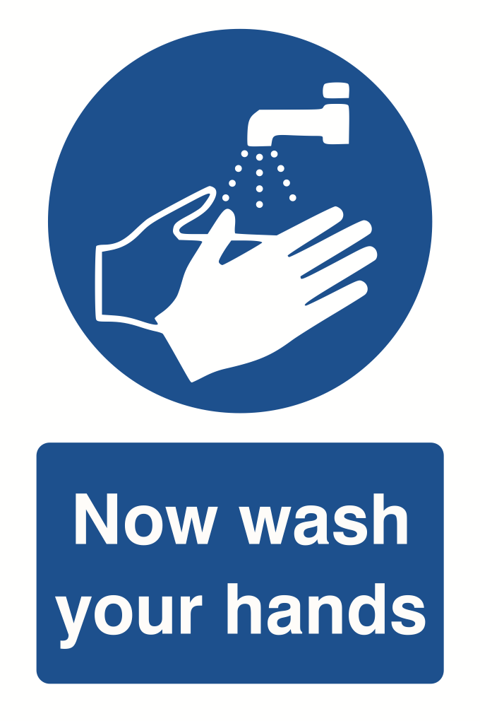 Now Wash Your Hands Sign-1111B