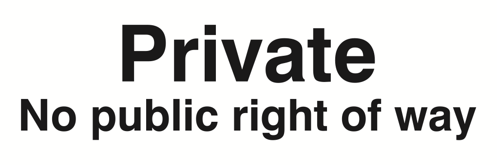 Private No Public Right Of Way Sign-113A