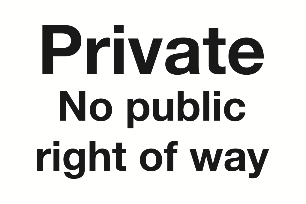 Private No Public Right Of Way Sign-113B