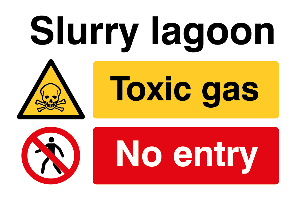 Slurry Lagoon Toxic Gas No Entry Sign-1229B