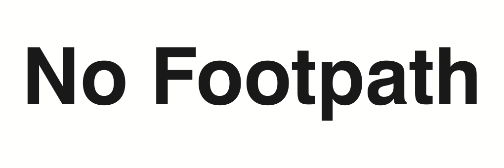 No Footpath Sign-124A