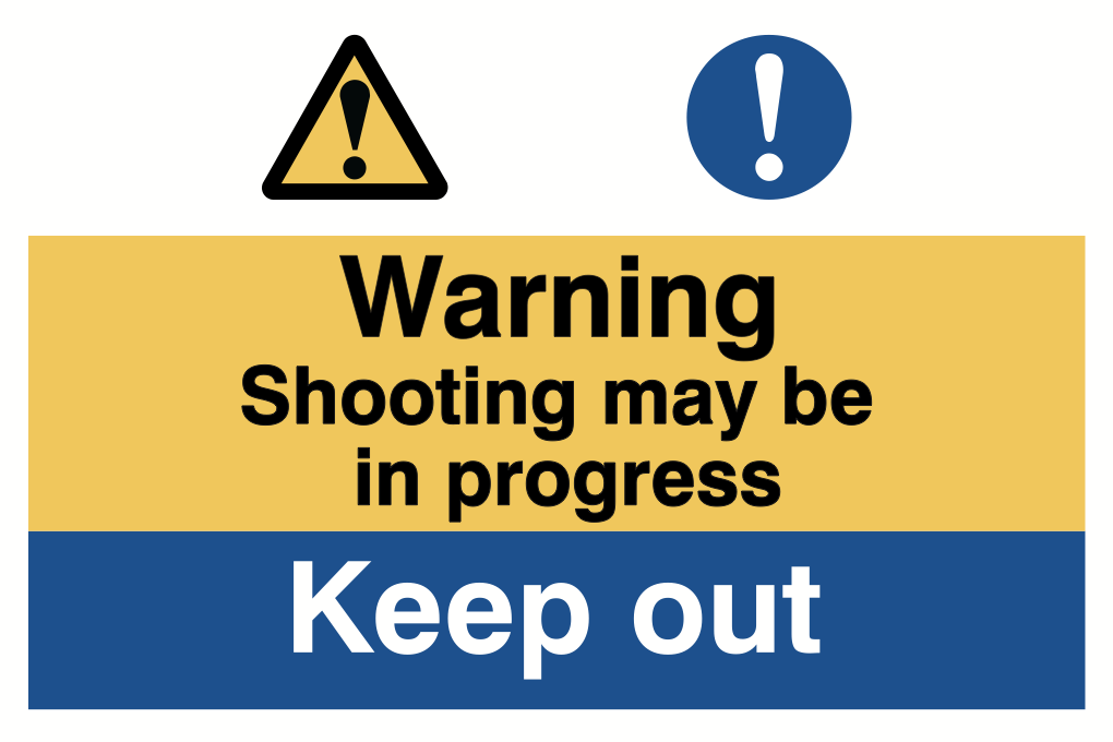 Shooting In Progress Sign-1328B