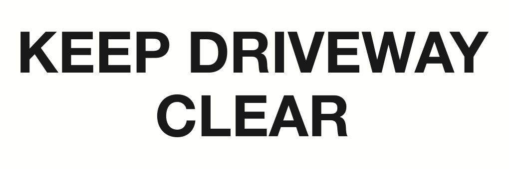Keep Driveway Clear Sign-145A