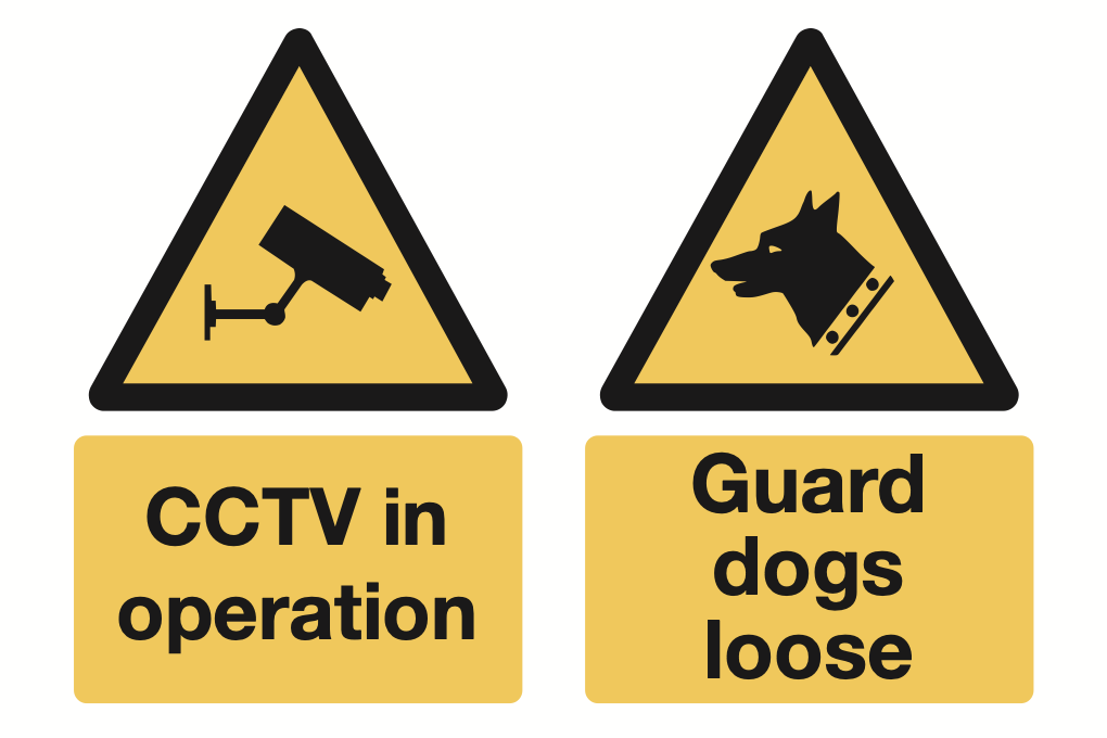 CCTV In Operation Guard Dogs Loose Sign-159B