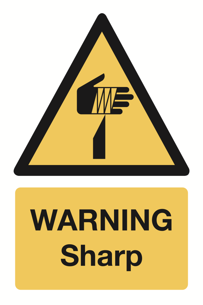 Warning Sharp Sign-161B