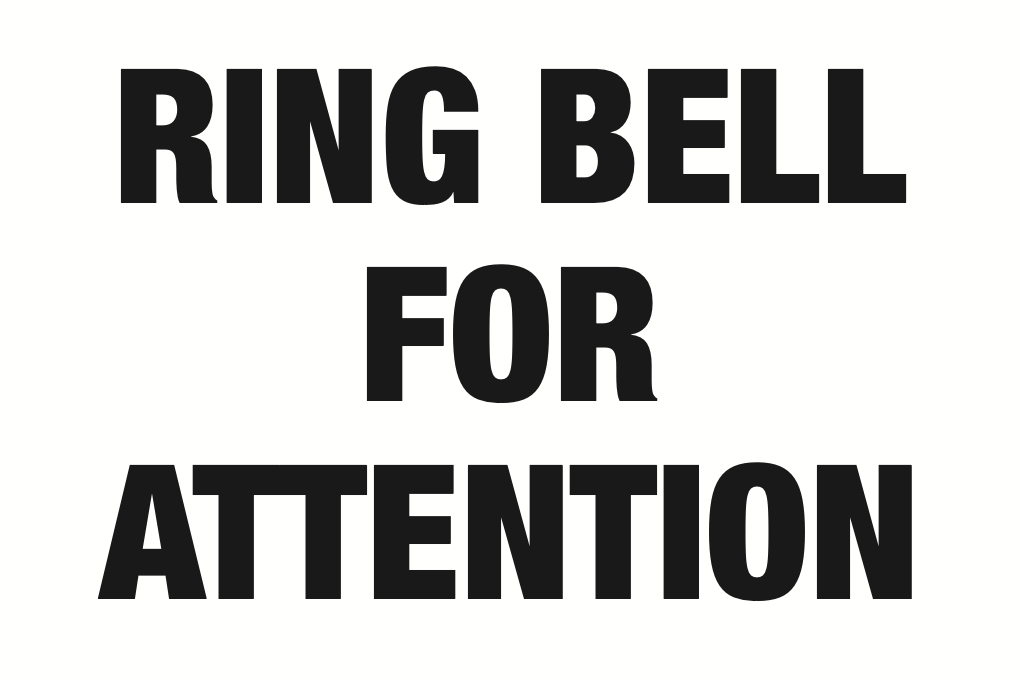 Ring Bell For Attention Sign-1641B