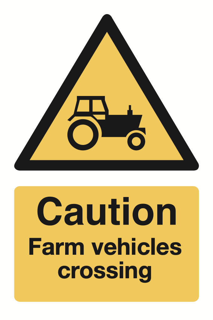 Caution Farm Vehicles Crossing Sign-164B