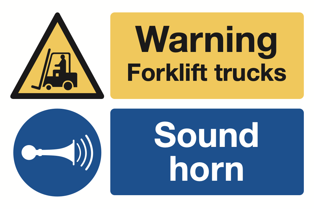 Warning Forklift Trucks Sound Horn Sign-172B