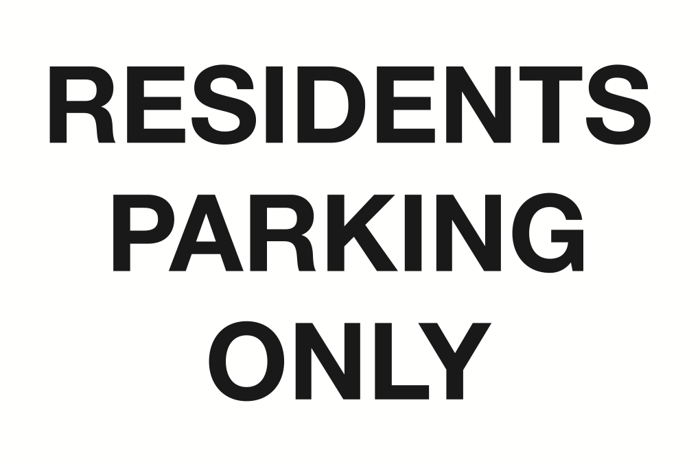 Residents Parking Only Sign-180B