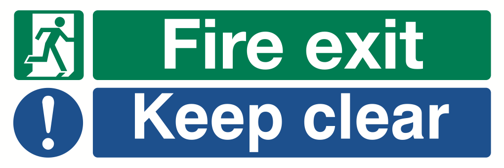 Fire Exit Keep Clear Sign-1920A