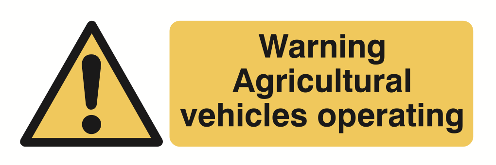 Warning Agricultural Vehicles Operating Sign-205A