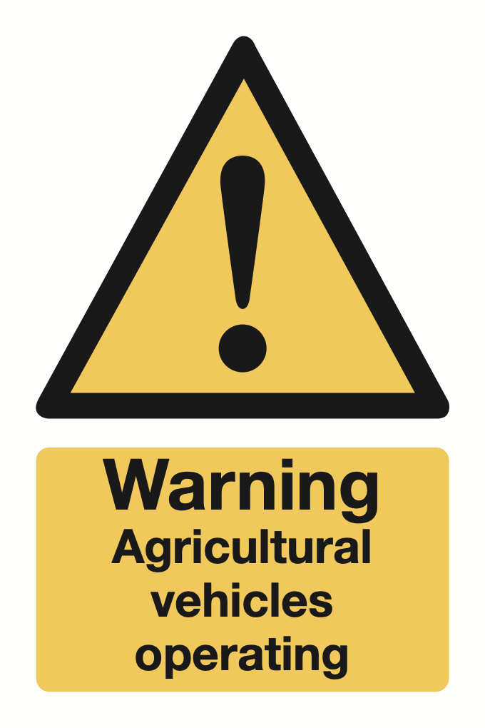 Warning Agricultural Vehicles Operating Sign-205B