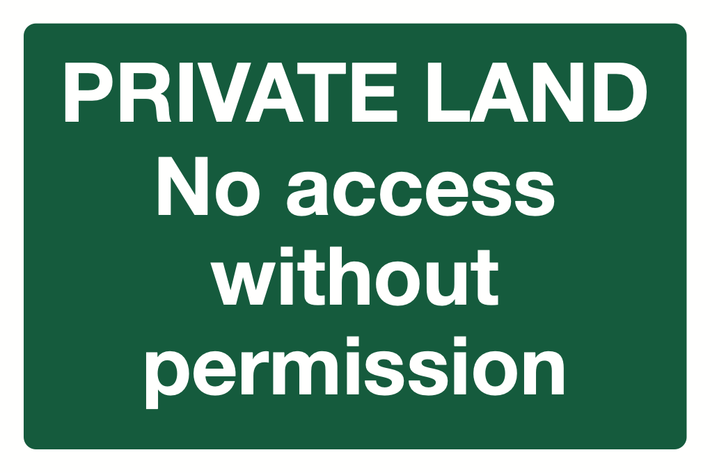 Private Land No Access Without Permission Sign-241B