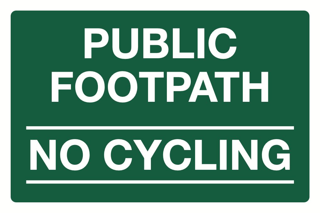 Public Footpath No Cycling Sign-245B