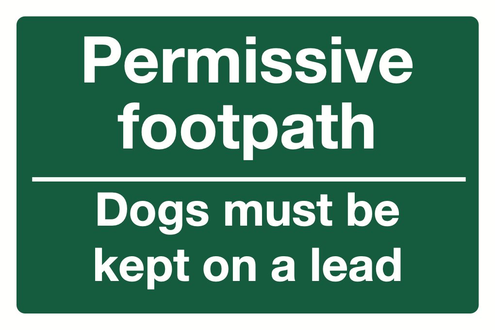 Permissive Footpath Dogs Must Be Kept On A Lead Sign-249B