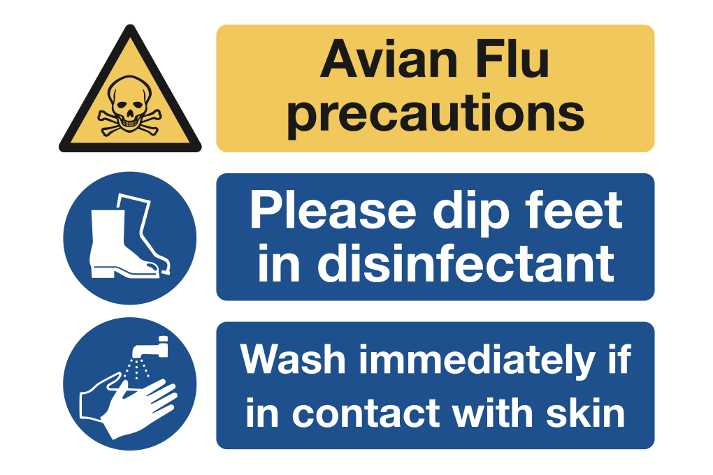 Avian Flu Precautions Sign-2504B