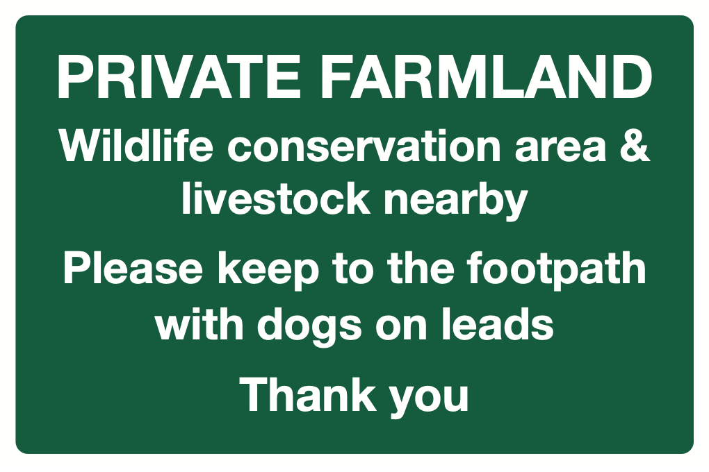 Private Farmland Wildlife Conservation Area And Livestock Nearby Sign-256B
