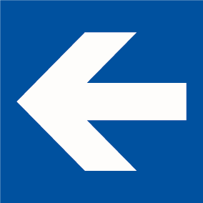 Arrow White On Blue Sign-264P