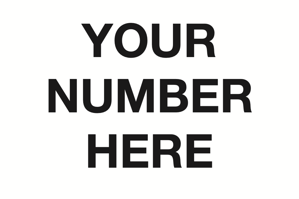 Your Number Here Sign-278B