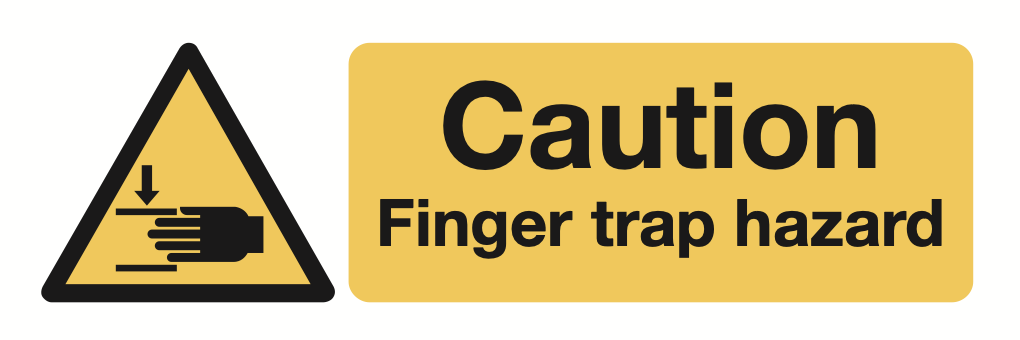 Caution Finger Trap Hazard Sign-287A