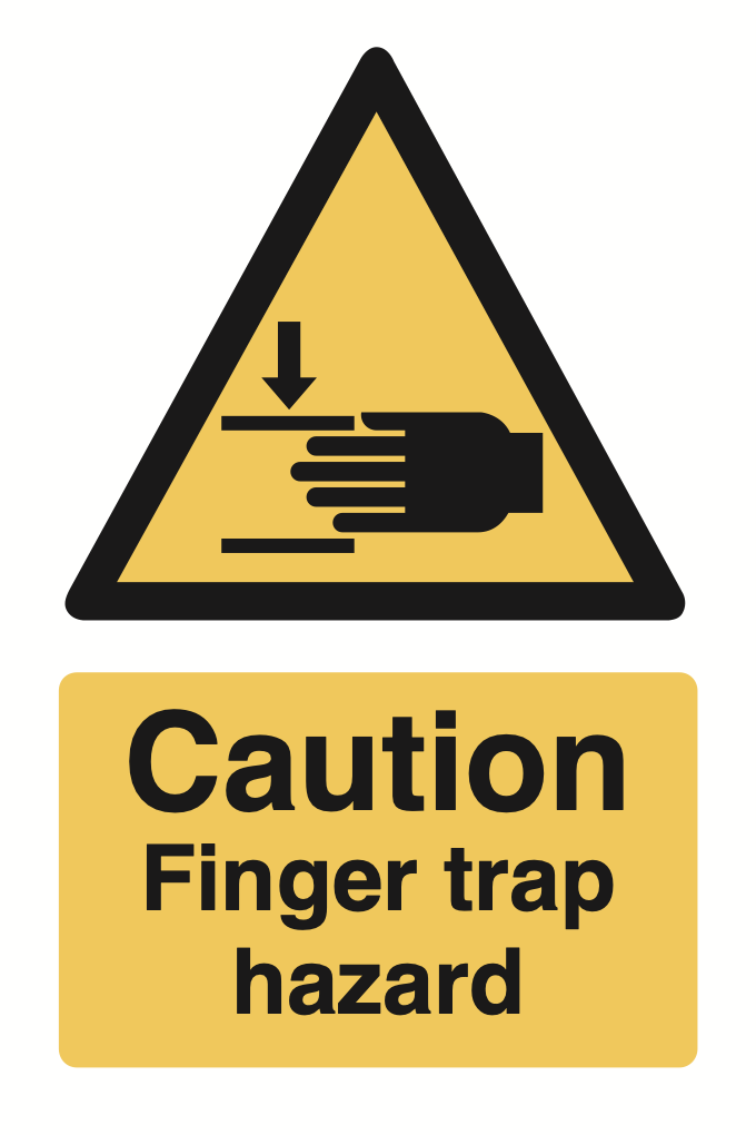 Caution Finger Trap Hazard Sign-287B