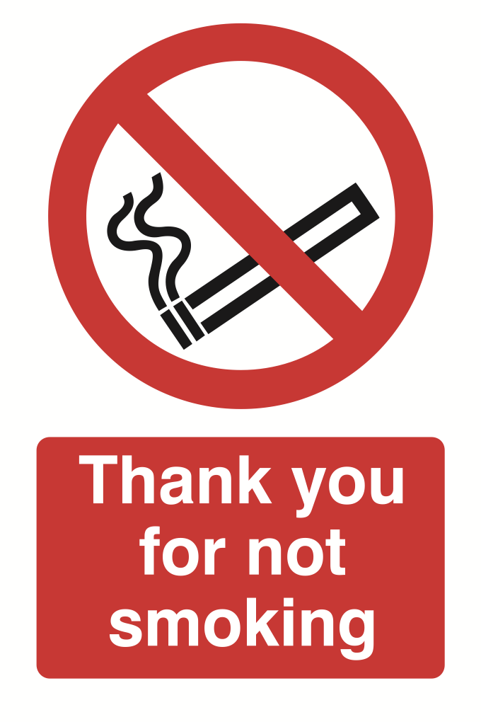 Thank You For Not Smoking Sign-302B
