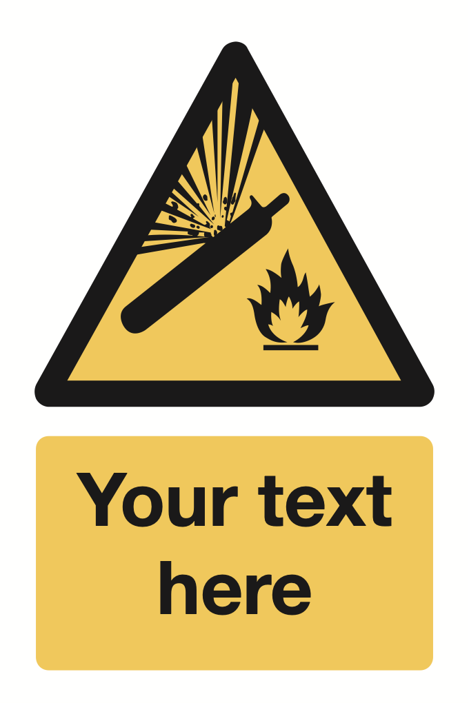 Flammable Cylinder Your Text Here Sign-322B