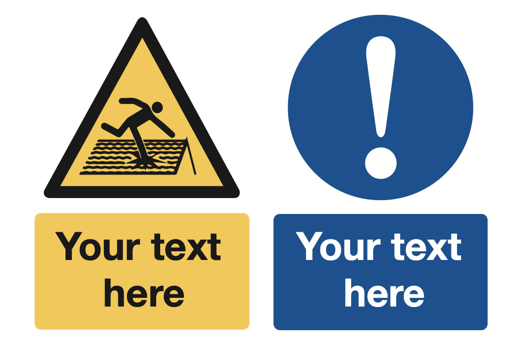 Fragile Roof Exclamation Mark Your Text Here Sign-338B
