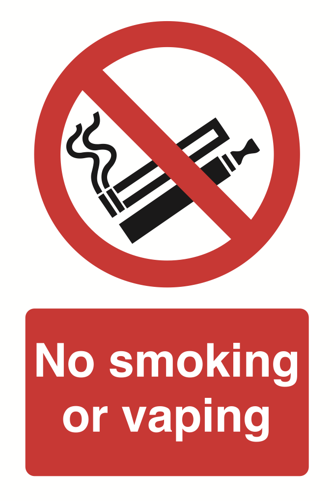 No Smoking Or Vaping Sign-354B