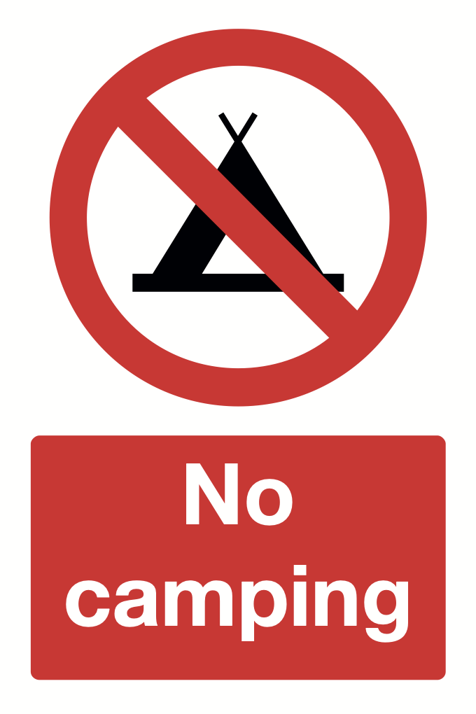 No Camping Sign-358B