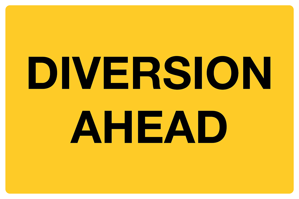Flood Warning Diversion Ahead Sign-4500B