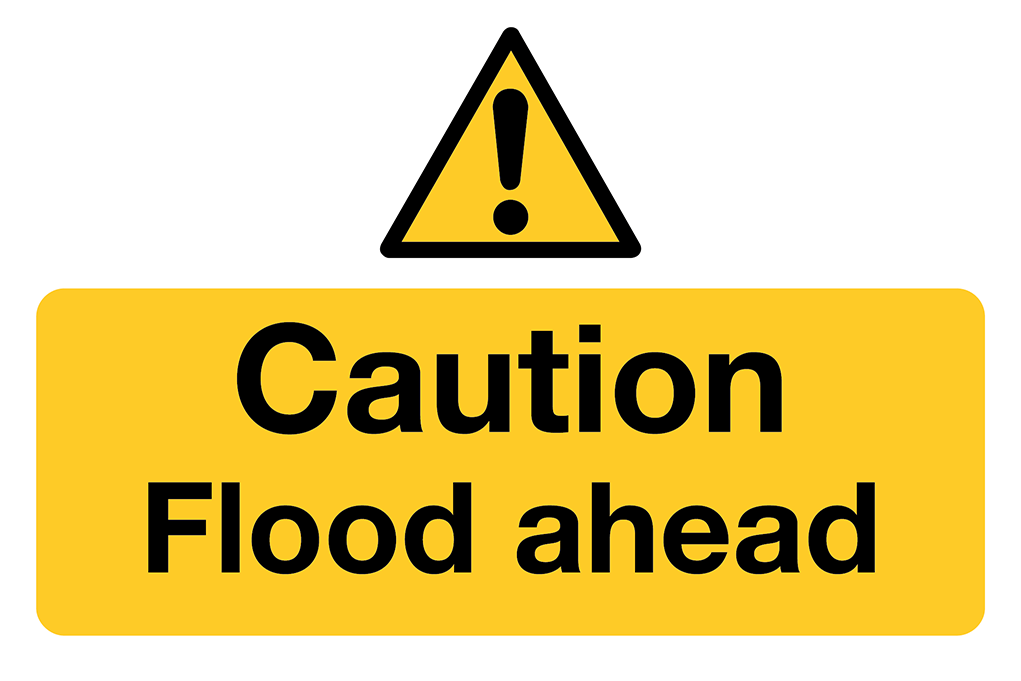 Flood Warning Caution Flood Ahead Sign-4502B
