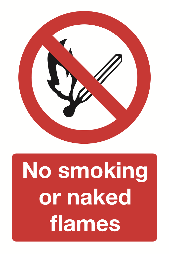 No Smoking Or No Naked Flames Sign-4522B