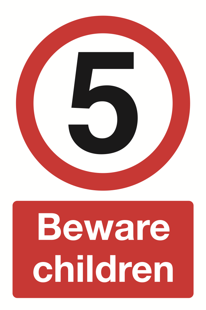 5 MPH Beware Children Sign-4526B