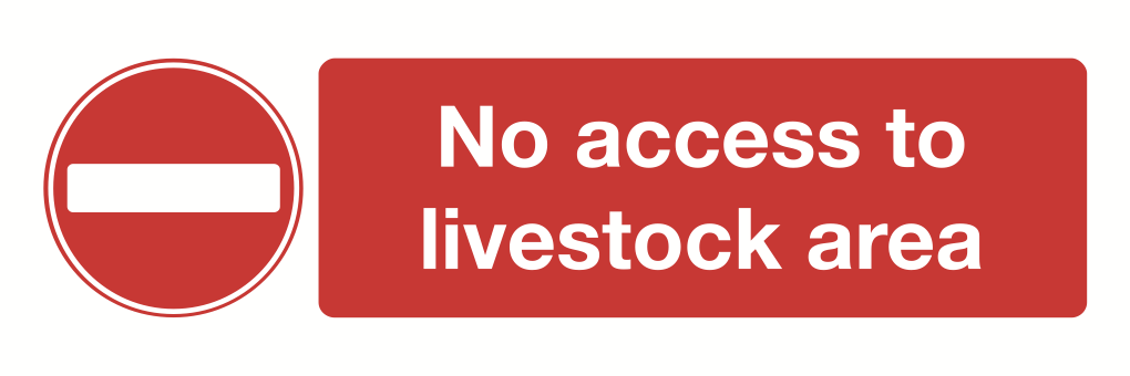 No Access To Livestock Area Sign-4536A
