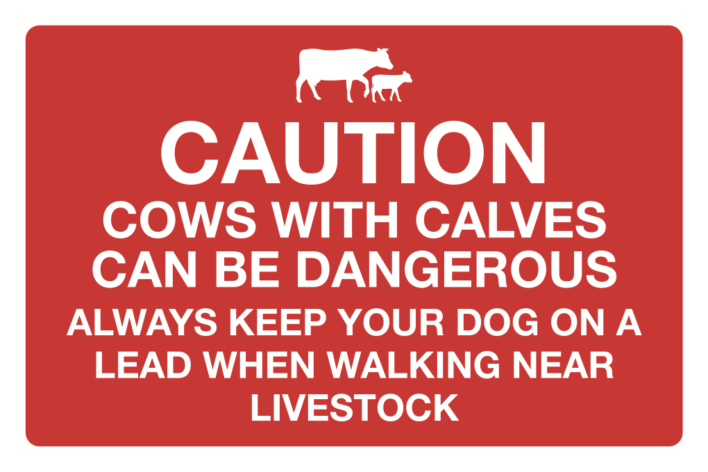 Cows With Calves Can Be Dangerous Sign-4546B