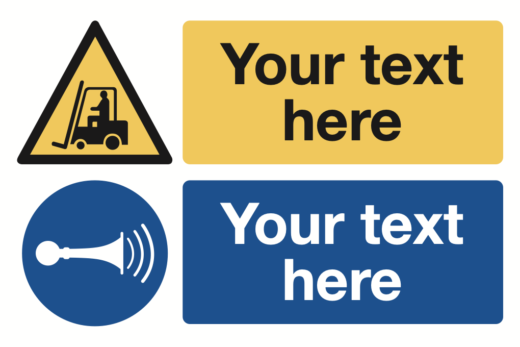 Forklift Sound Horn Your Text Here Sign-472B
