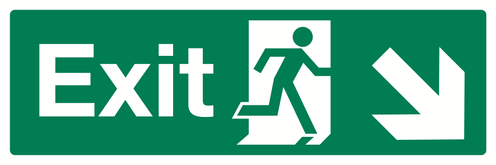 Exit Down Right Sign-477A