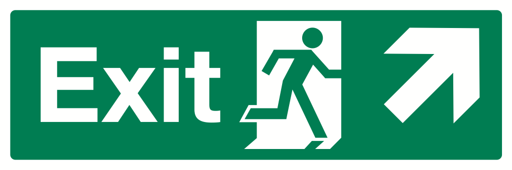 Exit Up Right Sign-478A