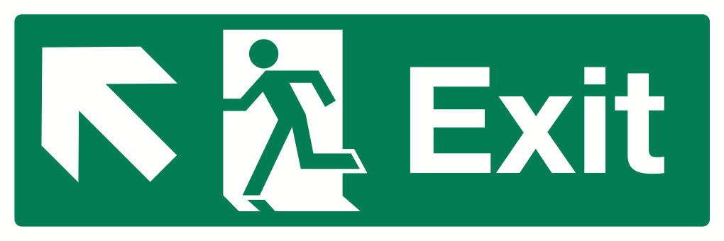 Exit Up Left Sign-480A
