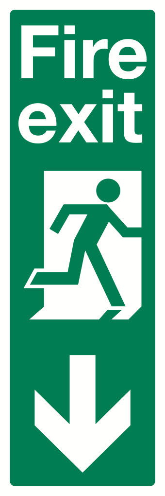 Fire Exit Down Sign-495A