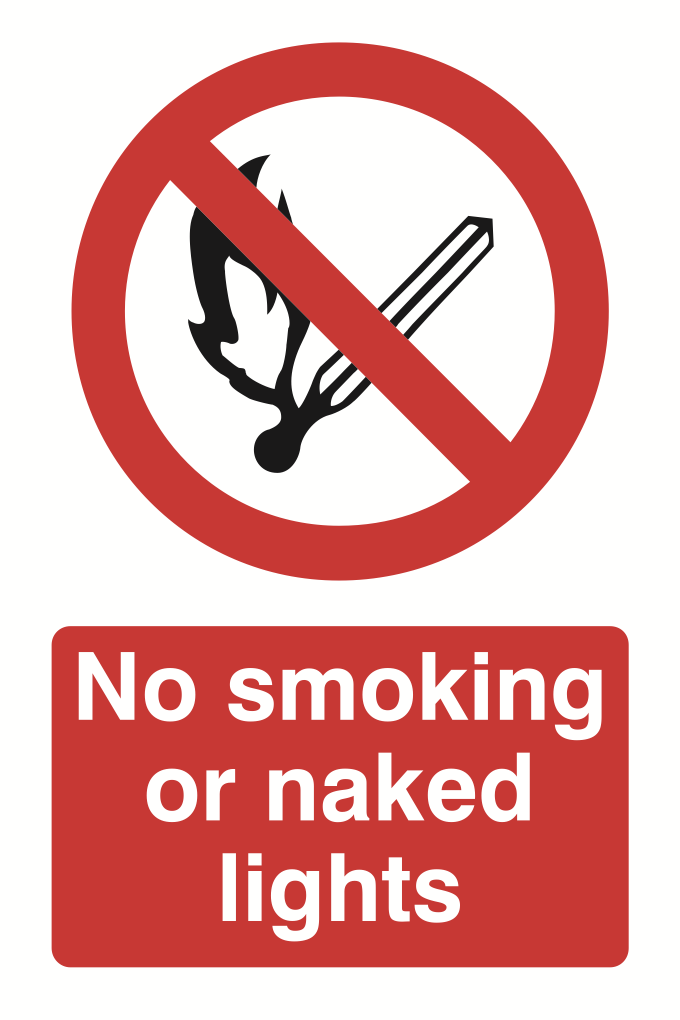 No Smoking Or Naked Lights Sign-507B