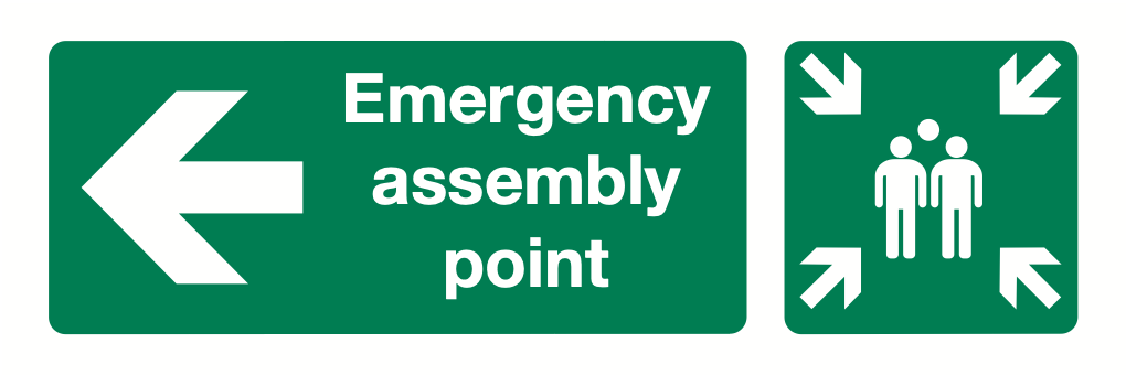 Emergency Assembly Point Left Sign-534A