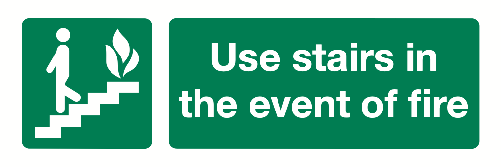 Use Stairs In The Event Of Fire Sign-542A