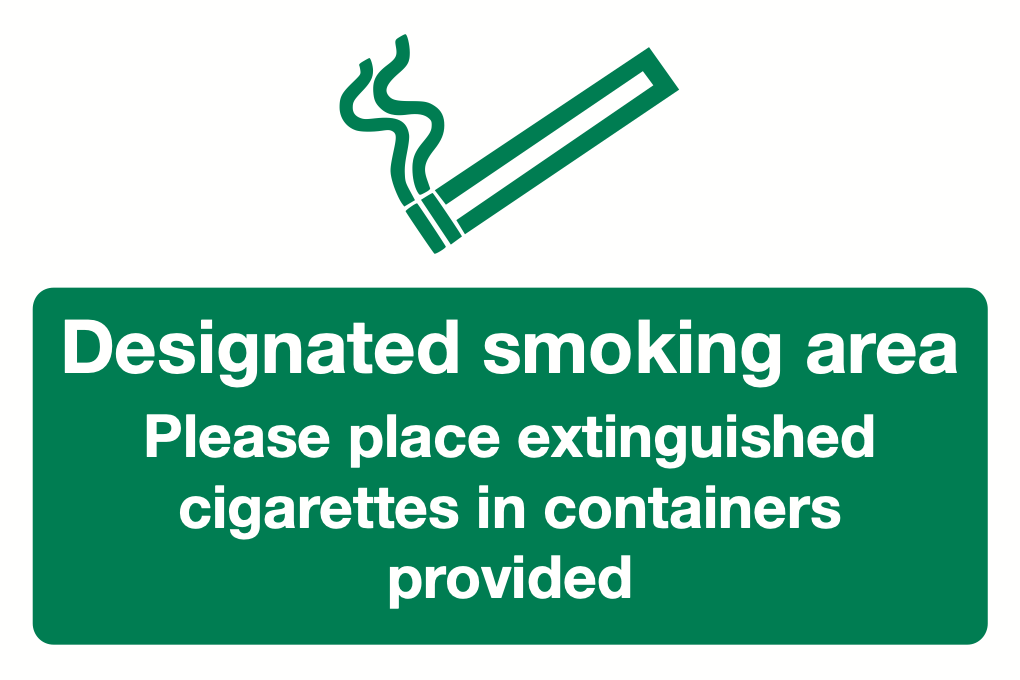 Designated Smoking Area Sign-547B