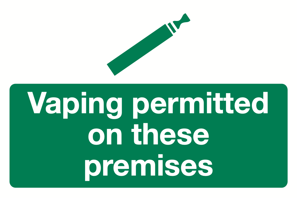 Vaping Permitted On These Premises Sign-548B