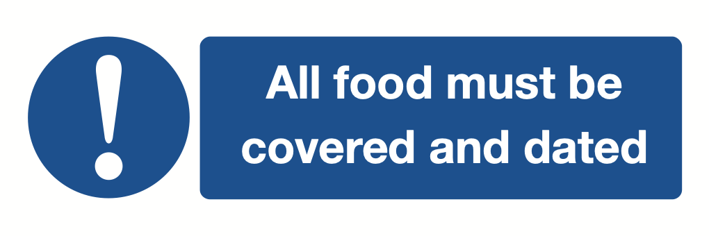 All Food Must Be Covered And Dated Sign-584A