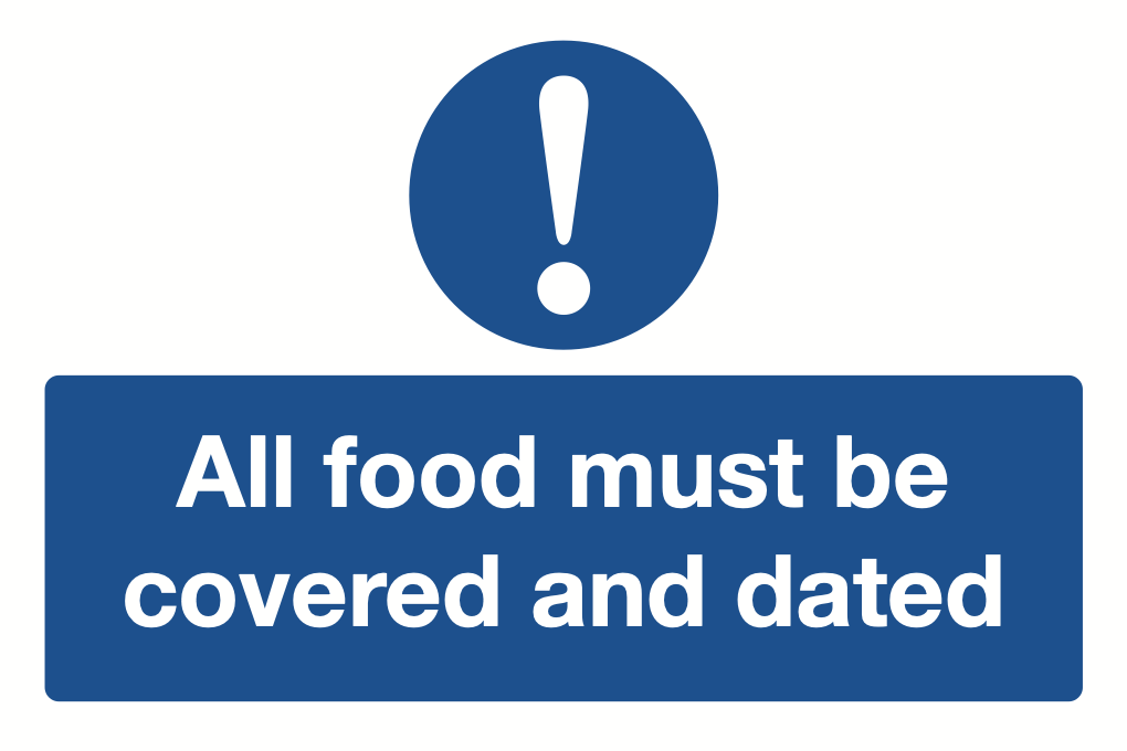 All Food Must Be Covered And Dated Sign-584B