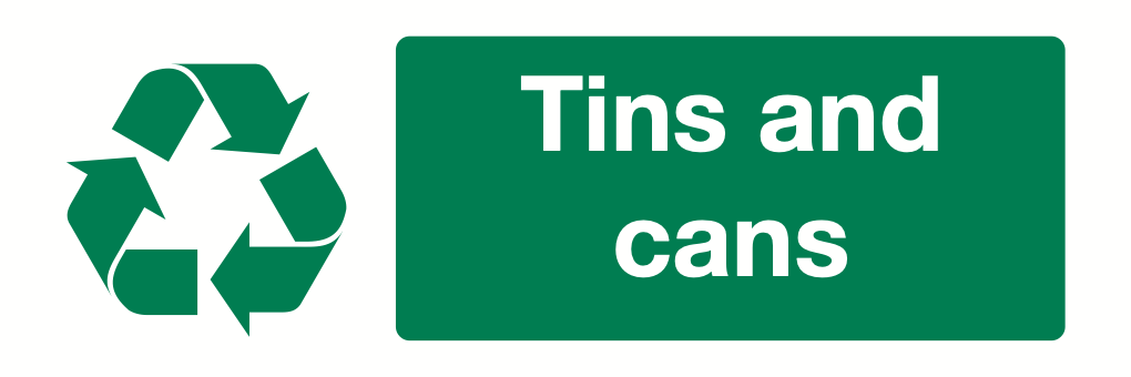 Recycling Tins And Cans Sign-591A