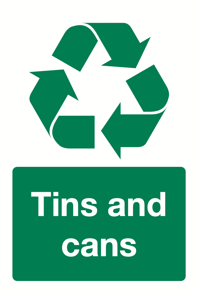 Recycling Tins And Cans Sign-591B